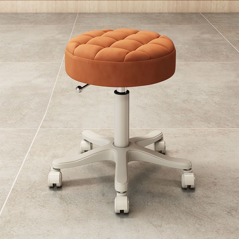 Silla giratoria con respaldo ajustable y ruedas para uso doméstico, silla redonda para peluquería, silla para manicura, venta al por mayor de fábrica transfronteriza.