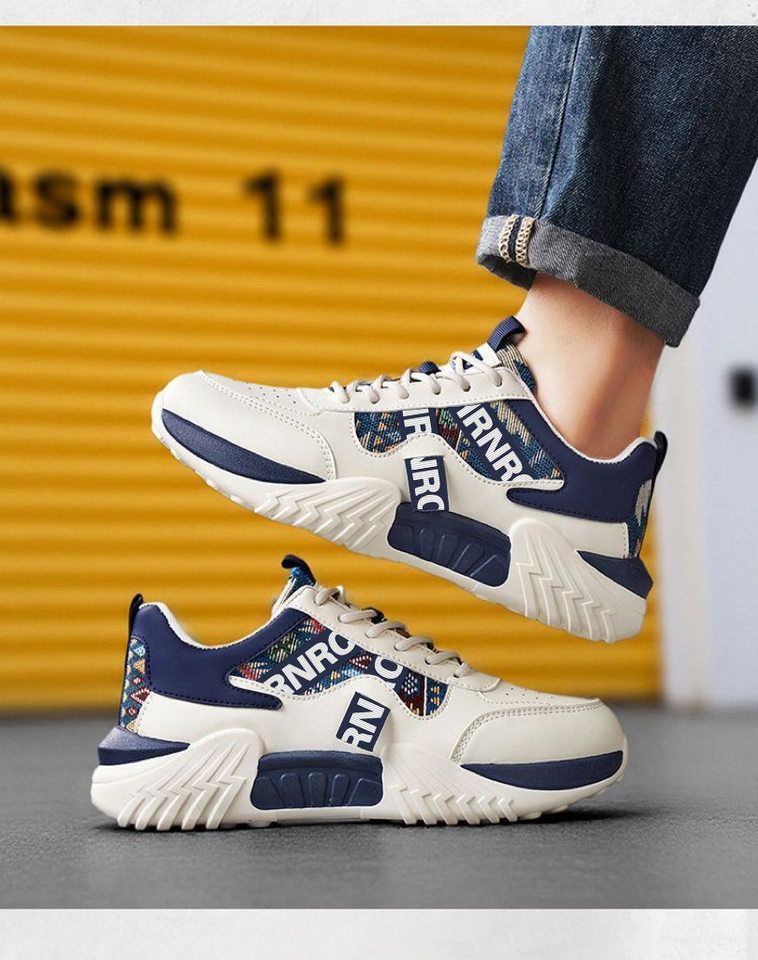 Giày thể thao nam sneaker trắng kiểu mới, giày casual thời trang cho thanh niên, đế dày gót thấp — Màu kaki, Màu xanh dương, màu đỏ chi tiết 15