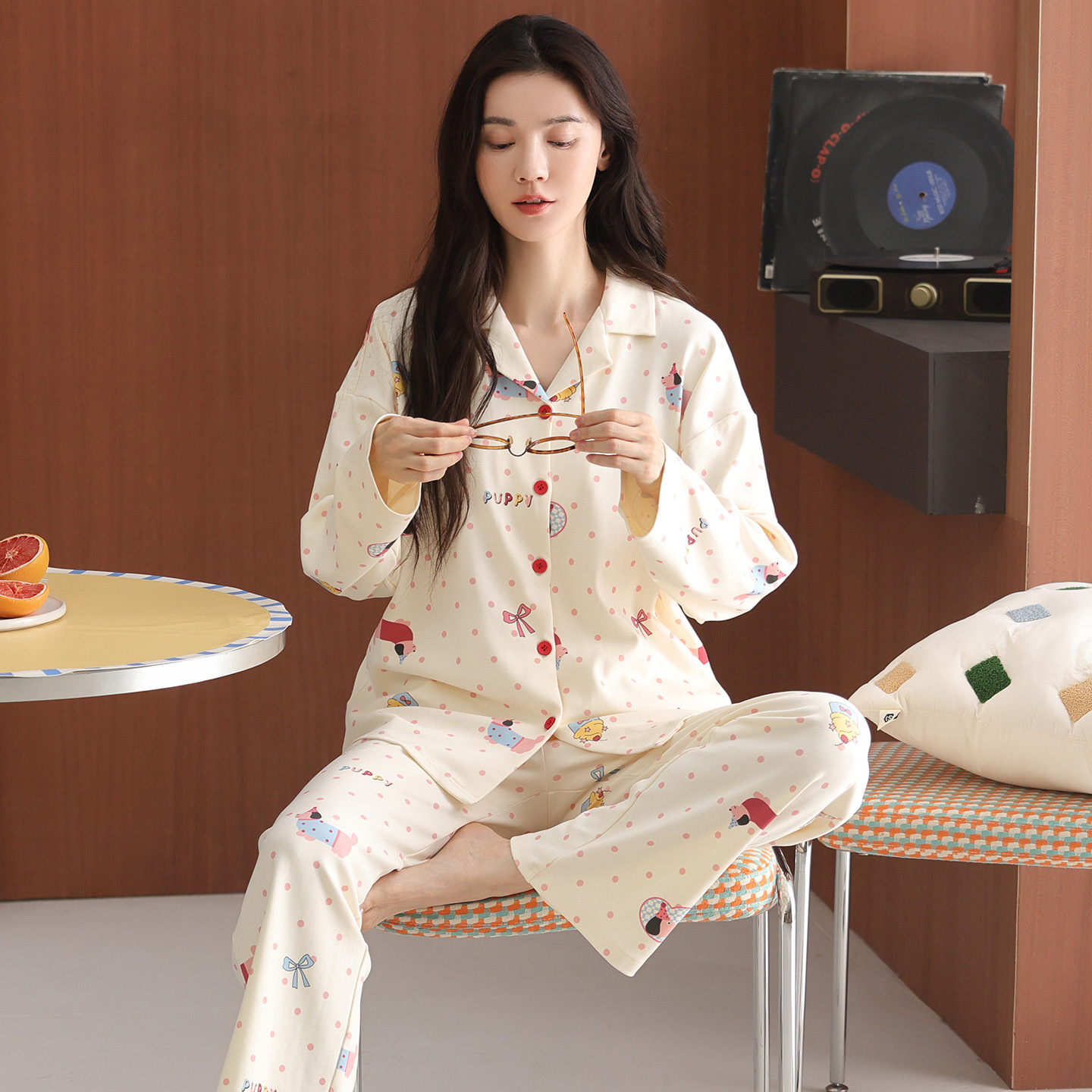 睡衣女款秋冬季2025新款纯棉长袖长裤可爱卡通少女家居服套装全棉