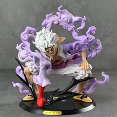 ワンピース太陽神ニカしゃがみ五段階ルフィフルーツ覚醒白髪紫髪アニメフィギュアモデルフィギュア