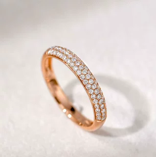 定制18K金满天星戒指实验室培育钻石女戒简约款14K金戒指外贸加工