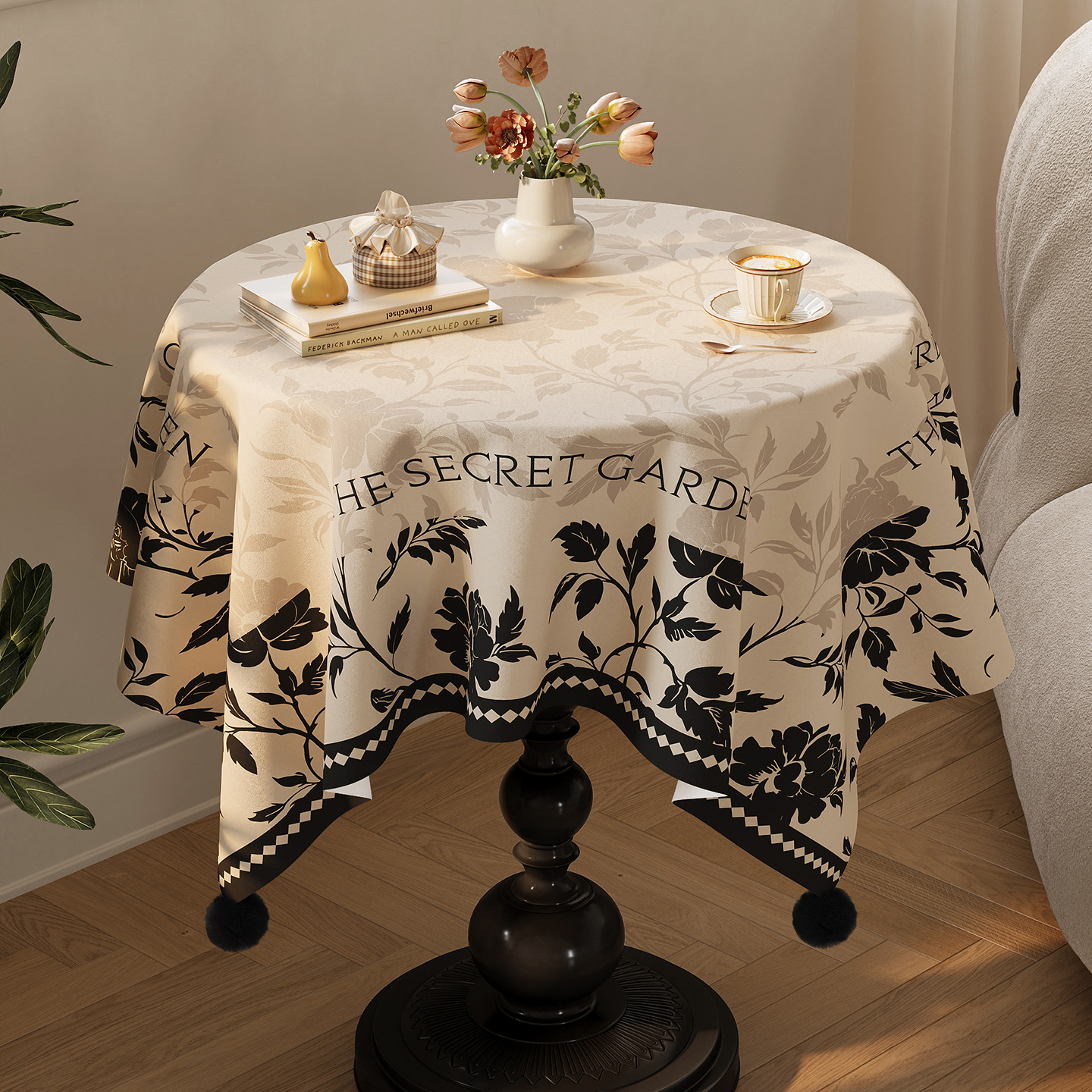 Medieval Style Round Table Tablecloth French Retro Accessible Luxury High-End 2025 New Round Coffee Table Cover Atmosphere