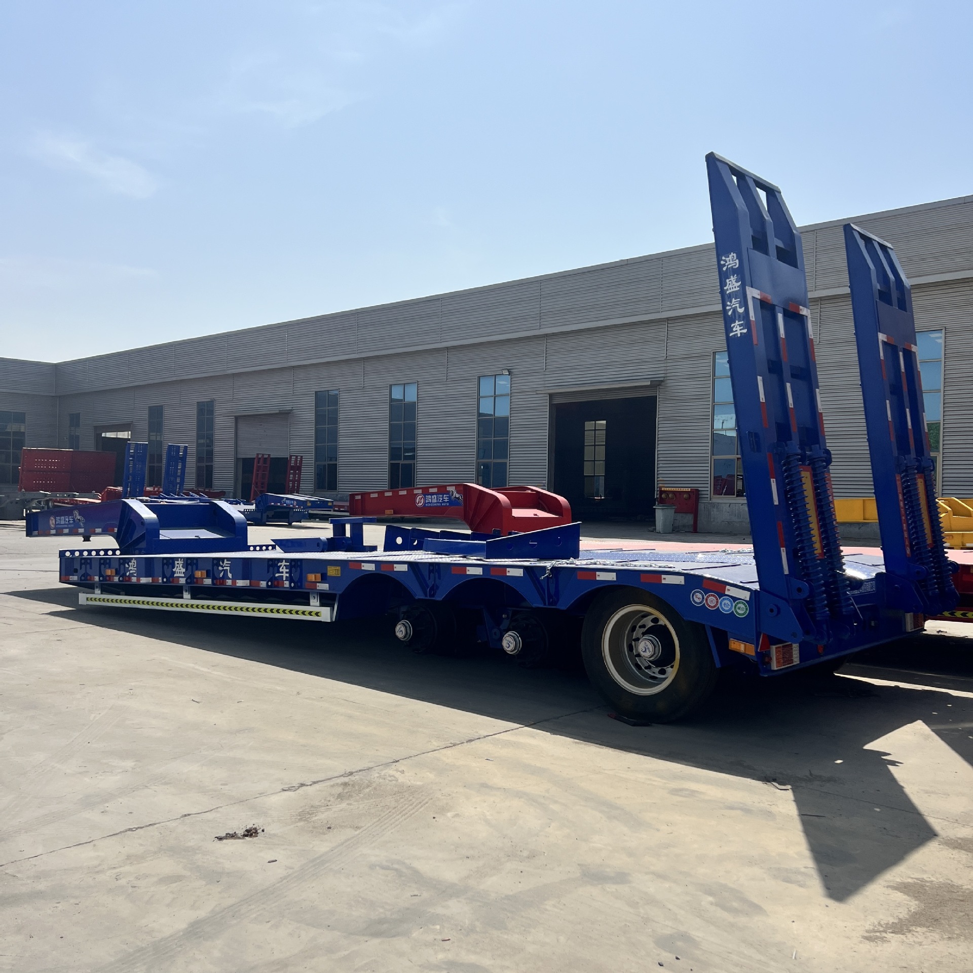 5-Axis 12m Heavy-Duty Machinery Transport Lowbed Semi-Trailer Machinery Ladder Hook Machine Platform Trailer Lowbed Trailer