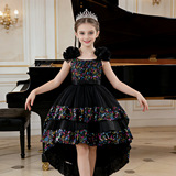 (Трансграничная торговля), наряд маленькой принцессы, вечернее платье с бантиком, подходит для подростков, подарок на день рождения, эффект подтяжки