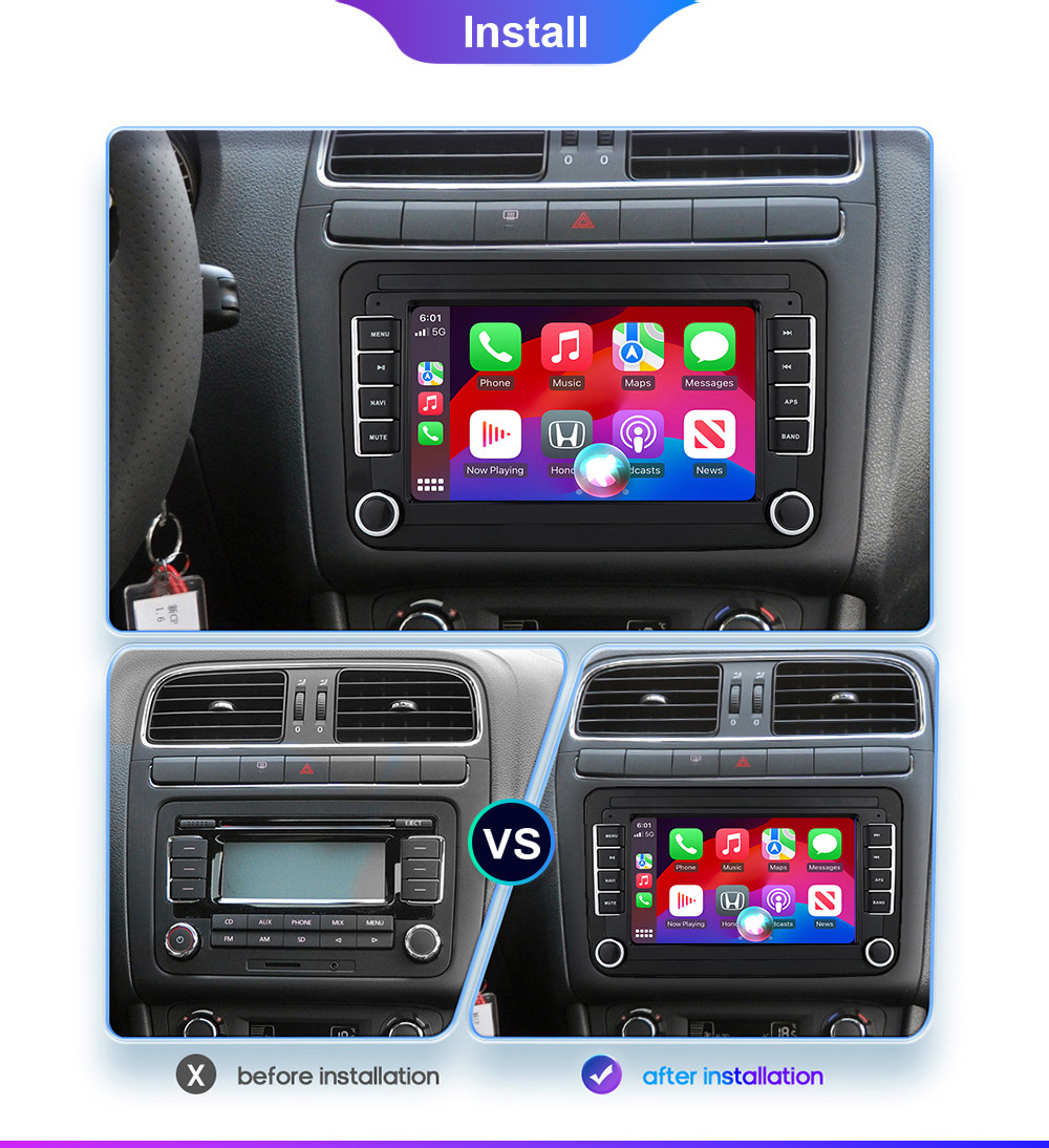 Suitable for Volkswagen 7-inch universal car machine central control screen car navigator Android car reversing image all-in-one machine