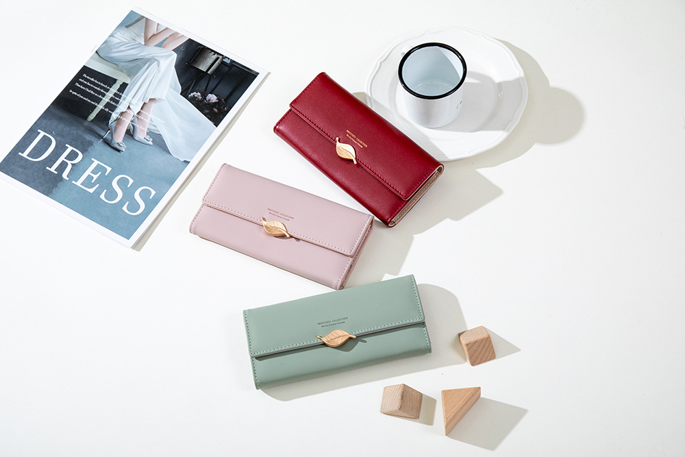 Buckle Closure Type Clutch Bag, Long Wallet Bags Type Women's Solid Color Pu Leather Buckle Wallets