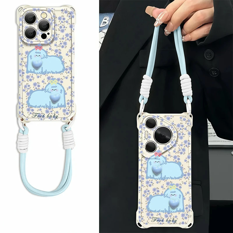 Lan Cuihua 犬ストラップ iPhone Apple 16 携帯電話ケース Huawei p70vivoppo Xiaomi 15 ソフトケースに適しています|undefined