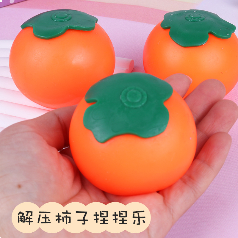 Simulación de líquido caqui pellizcar música descompresión TPR juguete de ventilación de harina rebote lento fruta de simulación