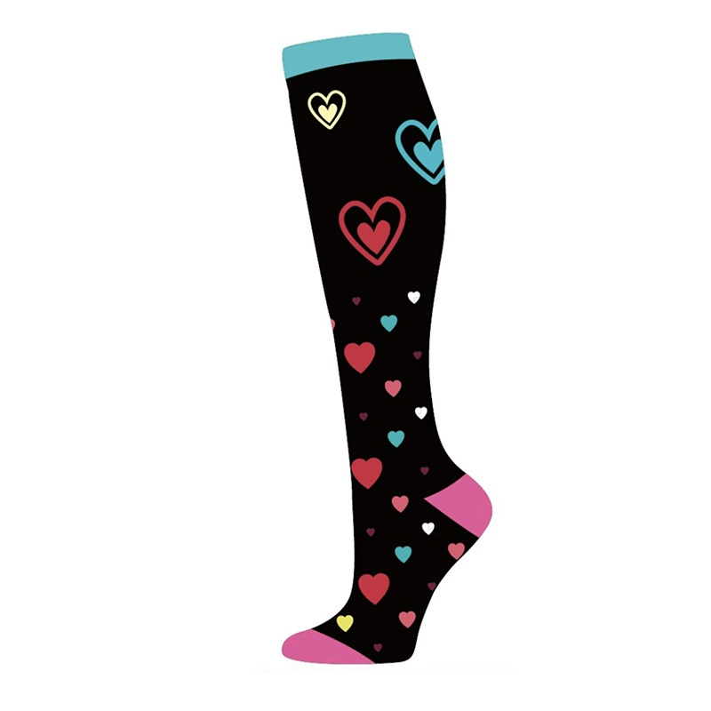 Compression Running Socks, Unisex Jacquard Knee-High Socks, Multiple Patterns, S/M & L/XL