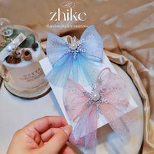 韩版DIY冰雪公主网纱雪花蝴蝶结配件 发饰配件手机壳鞋花袜子材料