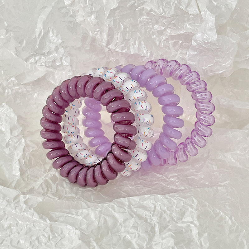 Dolce color cable telefónico cabello anillo de cabello cuerda de cabello mujer simple sin marcas cuerda de cabello no daña el cabello banda de goma cubierta de cabello