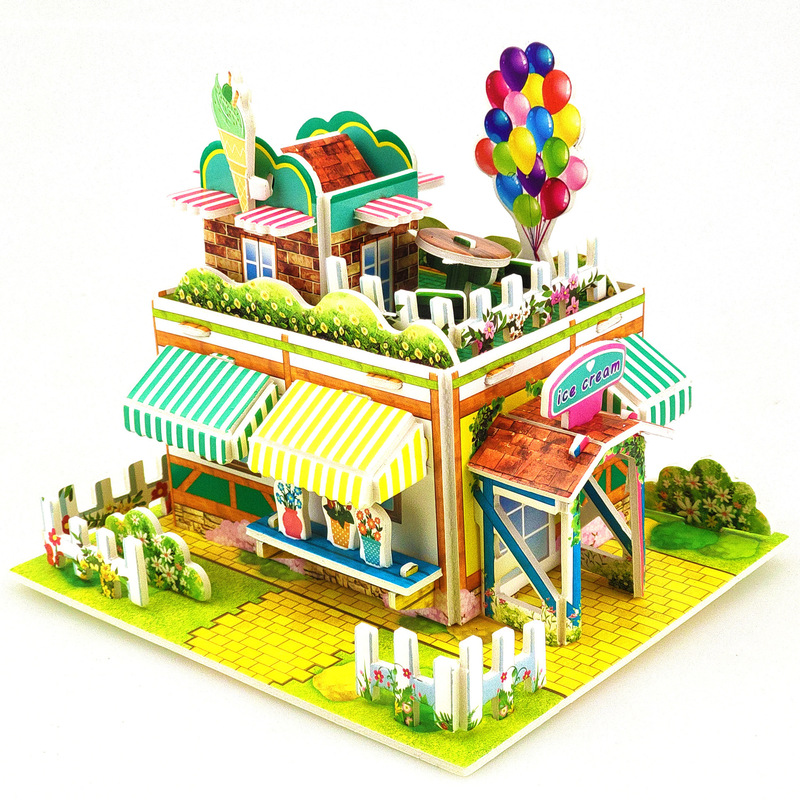 [Factory Direct Supply] Children's Puzzle Stereo Model Boys and Girls DIY House Baby Early Education Educational Toys