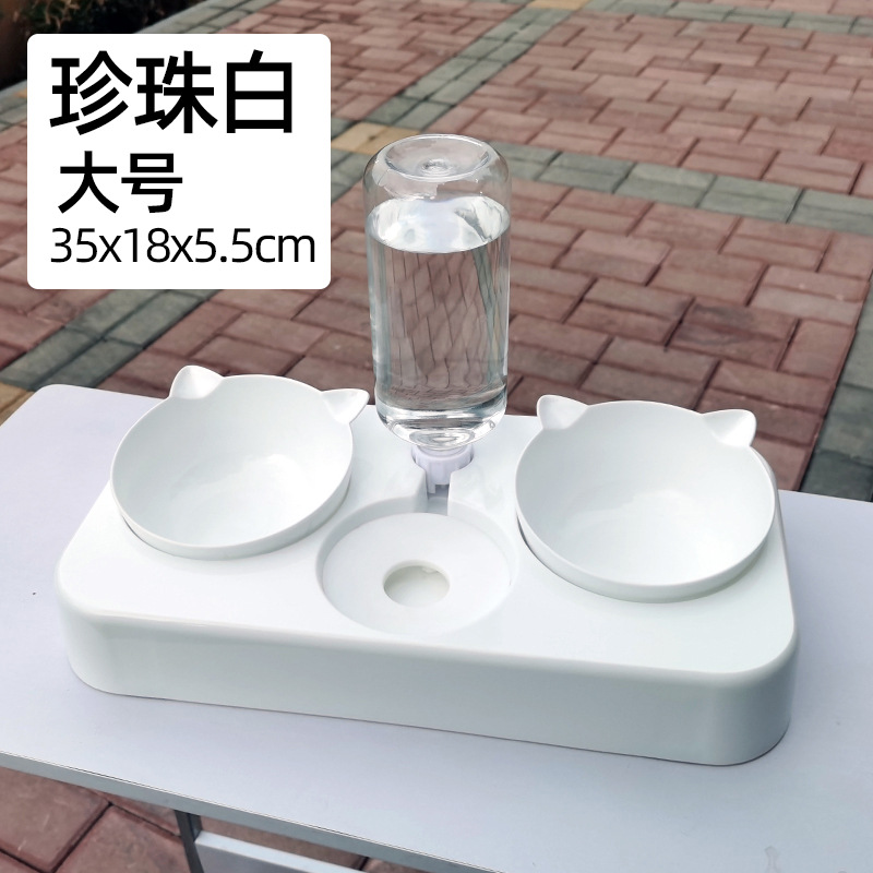 흰색 그릇 3개(주식그릇+과자그릇+물그릇)