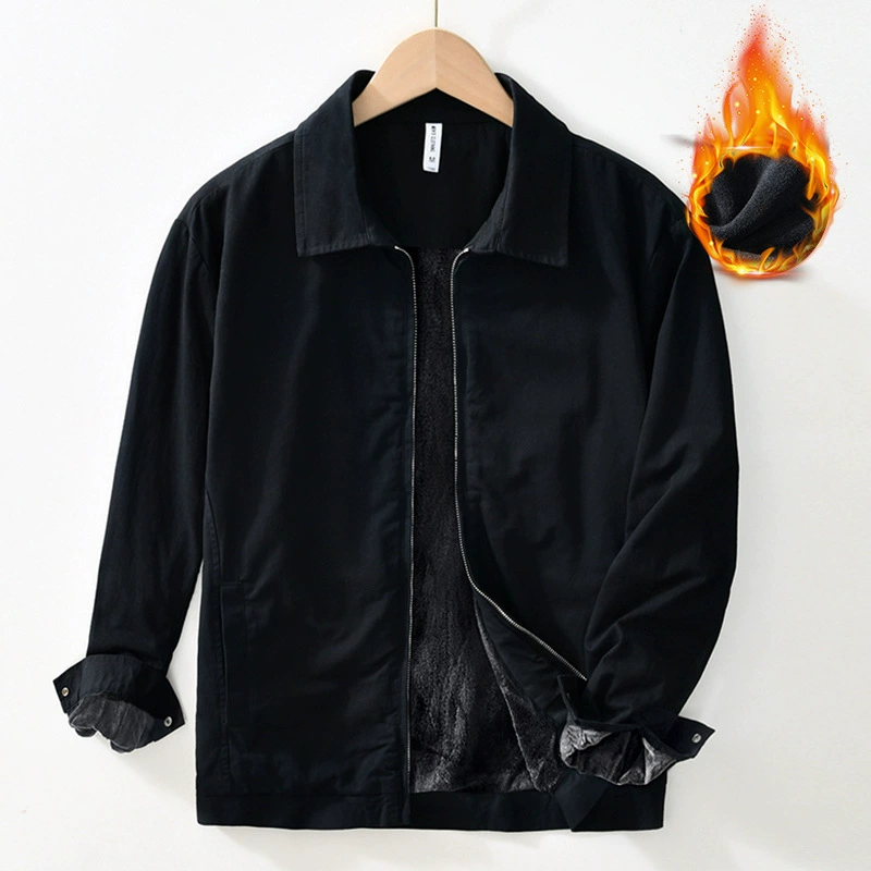 L133 Повседневная Деловая куртка на молнии для руководителей, куртка плюс Однотонная рубашка с пушистой подкладкой, поколение волос