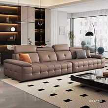 劳伦斯头层牛皮沙发意式极简大户型轻奢新款一字直排沙发客厅