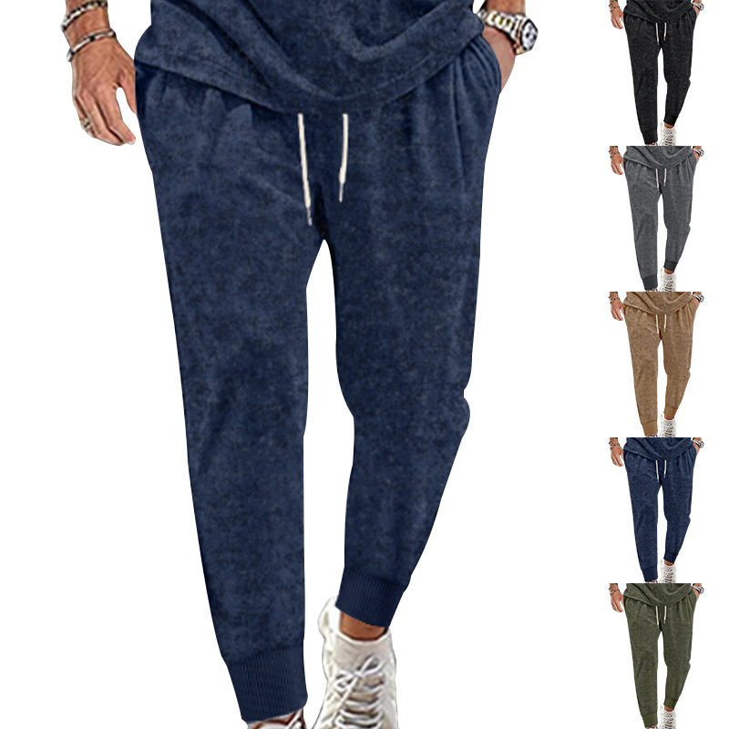 Cross-border Amazon Spring and Autumn Pants Men's Casual Jogging Wide-barreled Pants Stretch Slim-fit Pants Men's Pants Manufacturers