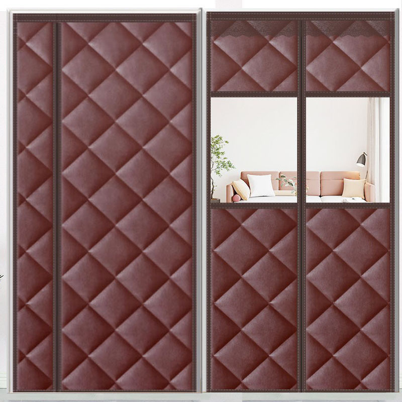Cotton Door Curtain, Thickened for Winter, Windproof, Warm, Cold-Proof, Waterproof, No-Drill Magnetic Partition Curtain for Home Use, Window Hanging Curtain