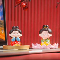 中国式の唐仕女の携帯電話のスタンドの創意のかわいい家庭の客間のデスクトップの装飾品の小さい置物の樹脂の工芸品