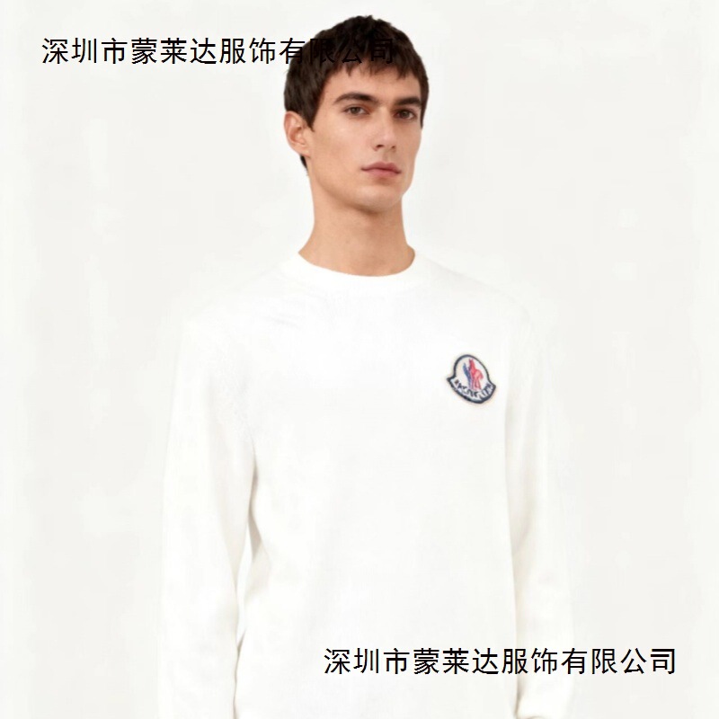 New Cross-Border Authentic m Brand Moncler Classic Versatile Badge Long-Sleeve Base T-Shirt for Men Casual Style