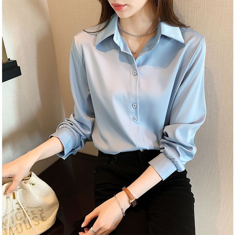 雪纺衬衫女早秋2025显瘦时尚设计感小众上衣宽松叠穿白衬衣打底衫|undefined