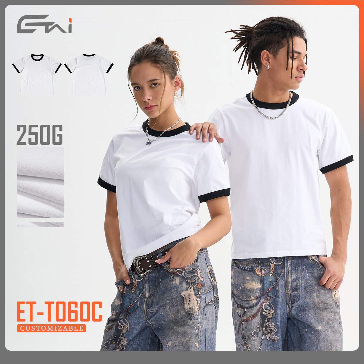 ETAI ropa de hombre de verano delgada corta rosca de color contraste de manga corta hombre simple marca de moda hombre camiseta de cuello redondo casual image 1