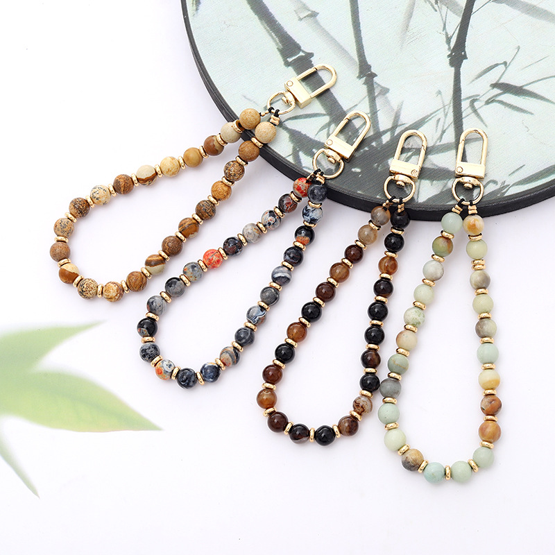 新款玛瑙天然石挂件国风手工串珠挂饰百搭手机挂绳ccd相机挂链