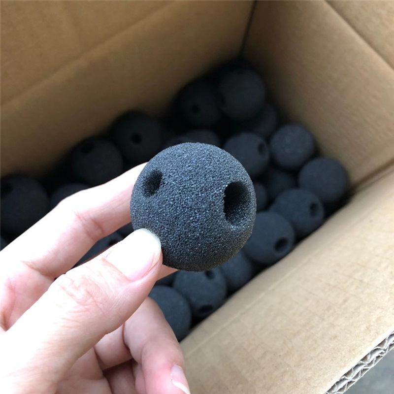 直供异性海绵球红色洗面奶起泡球搓澡洗脸出泡球 美容泡棉球挖孔