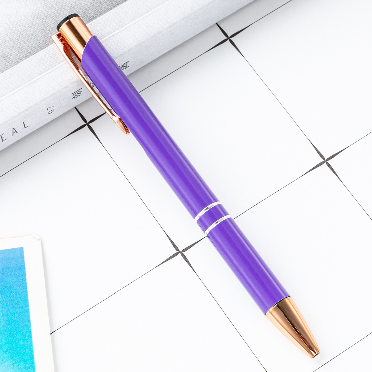 Metal bolígrafo de presión dos bobinas de aluminio barra de pluma de negocios puede imprimir logotipo publicitario regalo bolígrafo promocional fábrica al por mayor