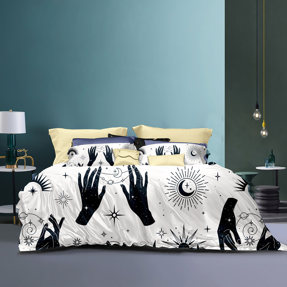 Set pattern constellation starry sky 90g matte duvet cover pillowcase_voghion.com