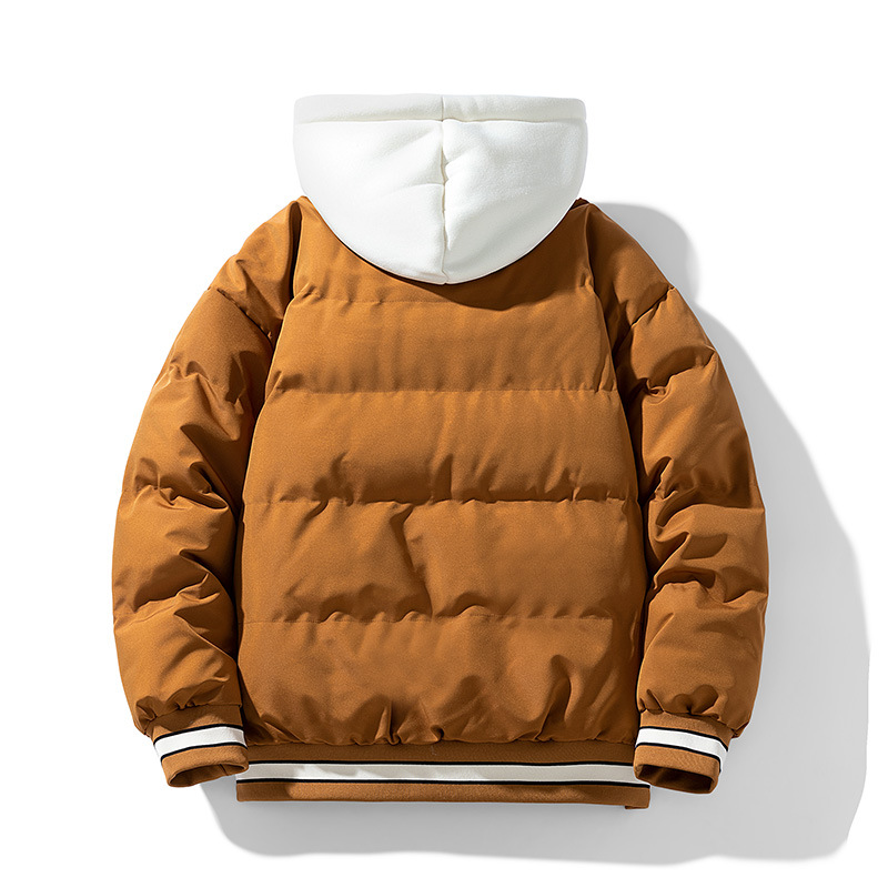 Pánske oblečenie nová bavlnená prešívaná bunda pre mužov, zima, tínedžeri, zahustená bavlnená bunda s kapucňou_voghion.com
