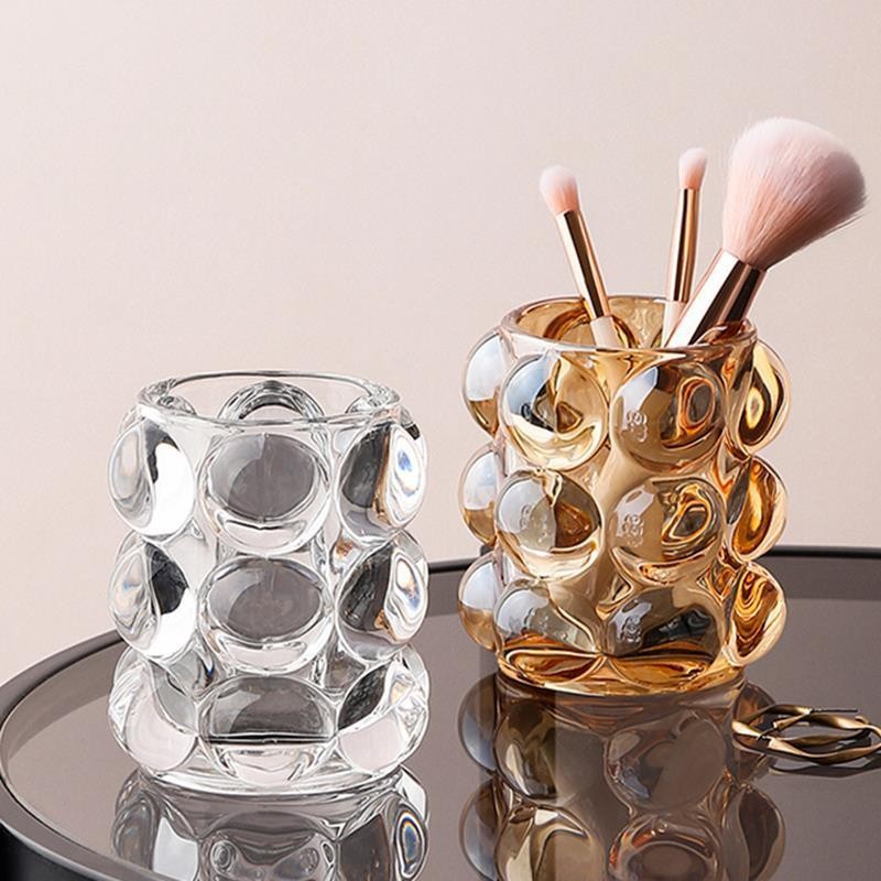 Create Crystal Decoration Transparent Glass Nordic Storage Simple Makeup Brush Bucket display picture 4