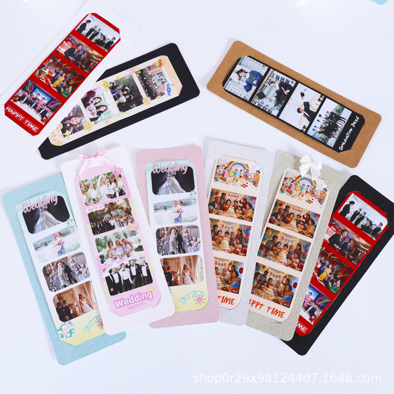 2*6inch Photobooth Glitter Card Wedding Three-Grid Photo Decoration Polaroid Card Holder DIY Gift 2*6inch Photobooth Glitter Card Wedding Three-Grid Photo Decoration Polaroid Card Holder DIY Gift