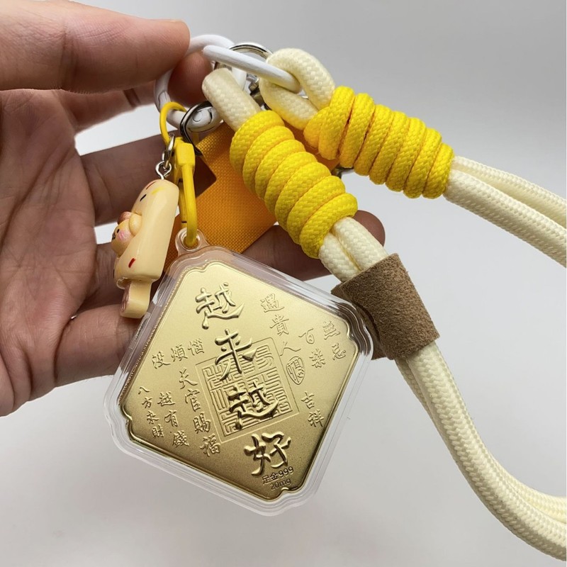 水貝人気ラブブゴールドキーホルダー LABUBU バッグペンダントパンダペンダント携帯電話チェーン漫画卸売|undefined