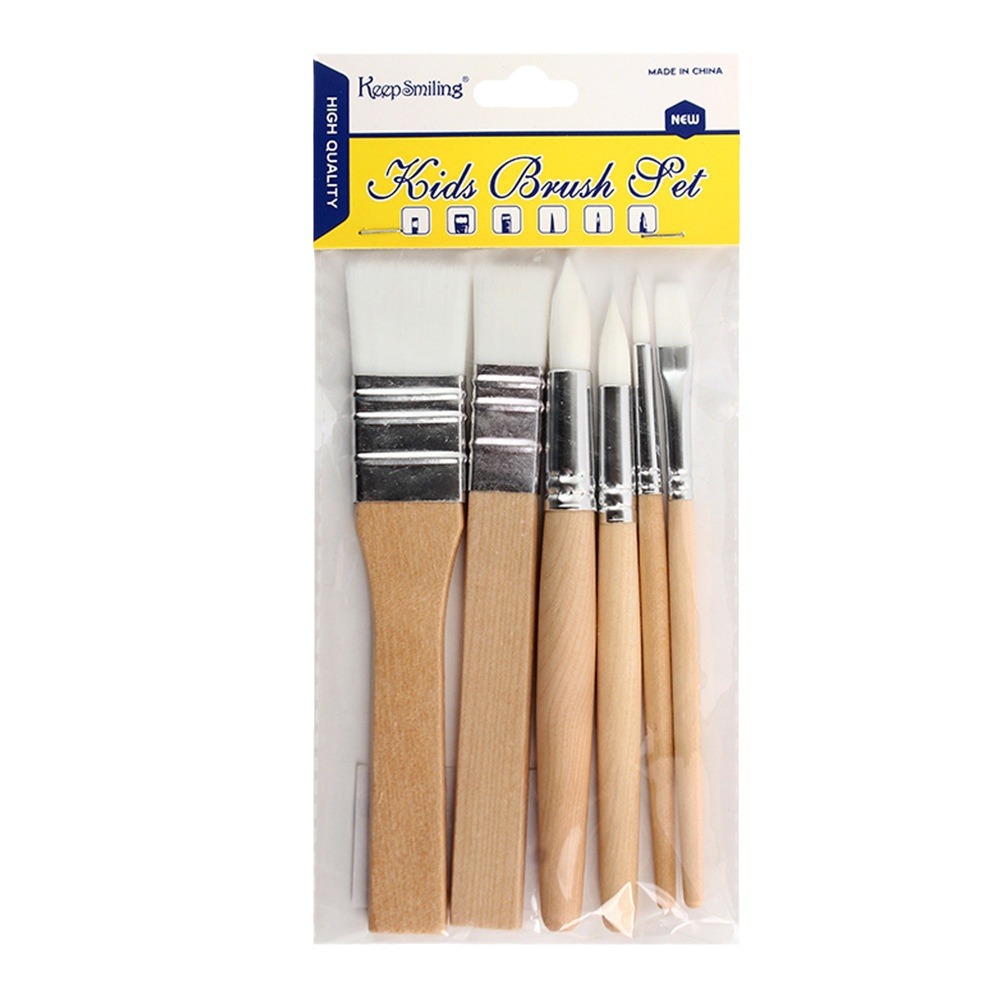 Directo de fábrica 6 registro varilla corta combinación cepillo traje acuarela pintura acrílica pintura cepillo al por mayor