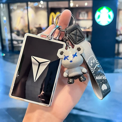 2024 Changan Deep Blue S05 Card Key Case Sl03 Card Holder Nfc Card Bag S07/L07/G318 Car Key Holder (Car key bag) - changan-cyan-card-key-single-shell-black-gray-violent-bear-keychain