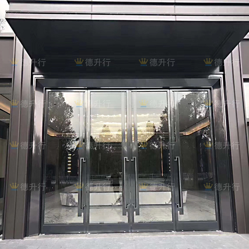 Hotel Entrance Floor Spring Push-Pull Stainless Steel Glass Door Billui Garden Hengda New Chinese Style Sales Department Door Hotel Entrance Floor Spring Push-Pull Stainless Steel Glass Door Billui Garden Hengda New Chinese Style Sales Department Door