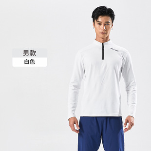 Spring and Autumn Couple Men's Casual Running Collar Sports Half Zipper Long Sleeve Base T-shirt Fitness Yoga Top Women