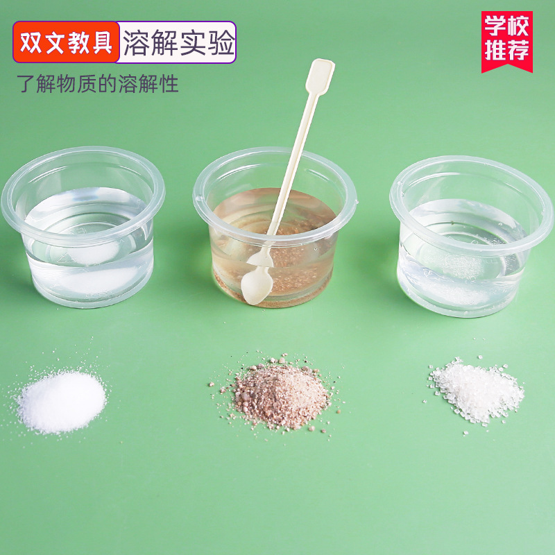Experimento científico DIY disolución experimento agua puede disolver qué sustancia ciencia y tecnología pequeña fabricación de materiales hechos a mano paquete