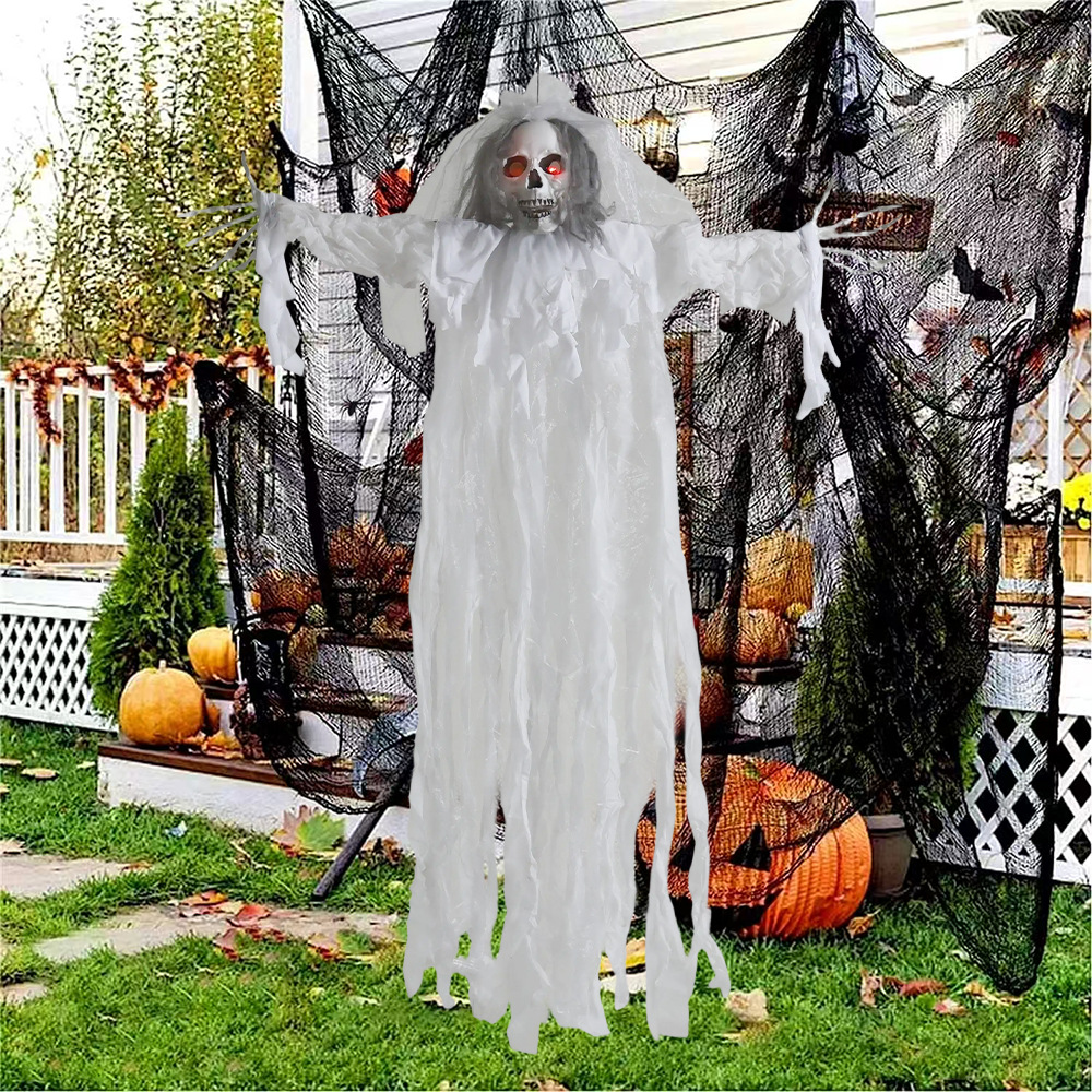 Halloween control de voz vibración gran colgante fantasma resplandor horror esqueleto muerte casa fantasma habitación secreta fiesta accesorios de decoración a gran escala