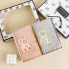 Bear double strips--pink gray