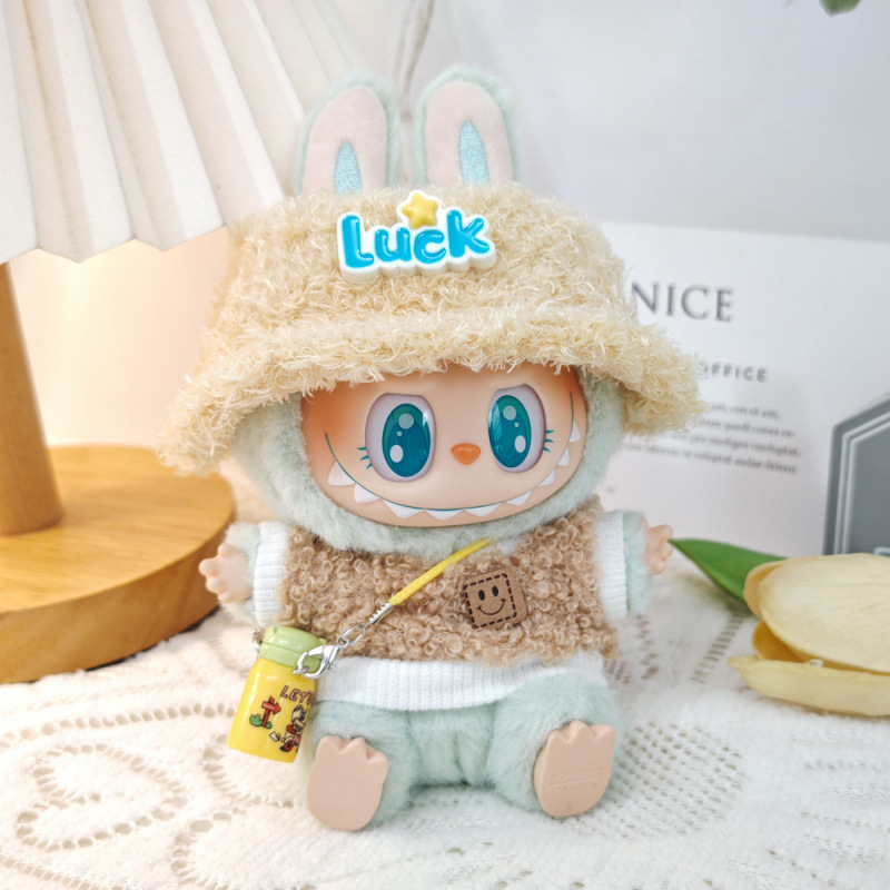 第一世代と第二世代のラブブベビー服ビニールブラインドボックスペンダントかわいいぬいぐるみ帽子服スーツアクセサリー|undefined