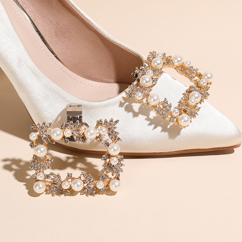 Cross-border New High-heeled Wedding Women's Shoes Metal Rhinestone Accessories Shoe Buckle Accessories Removable DIY Decoration Shoe Flower Clip Cross-border New High-heeled Wedding Women's Shoes Metal Rhinestone Accessories Shoe Buckle Accessories Removable DIY Decoration Shoe Flower Clip