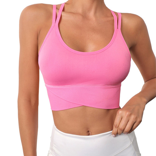 Cross-border yoga clothing tops and vests sexy suspender chest pads for outer wear sports zimo vests elastic beautiful back bra