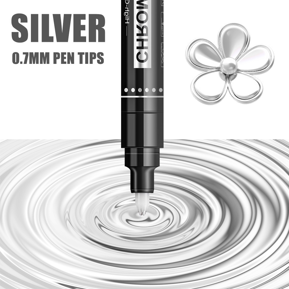 Nuevos productos transfronterizos espejo cromado modelo de pintura de contorno de automóvil pintura de pintura de metal cromado lápiz