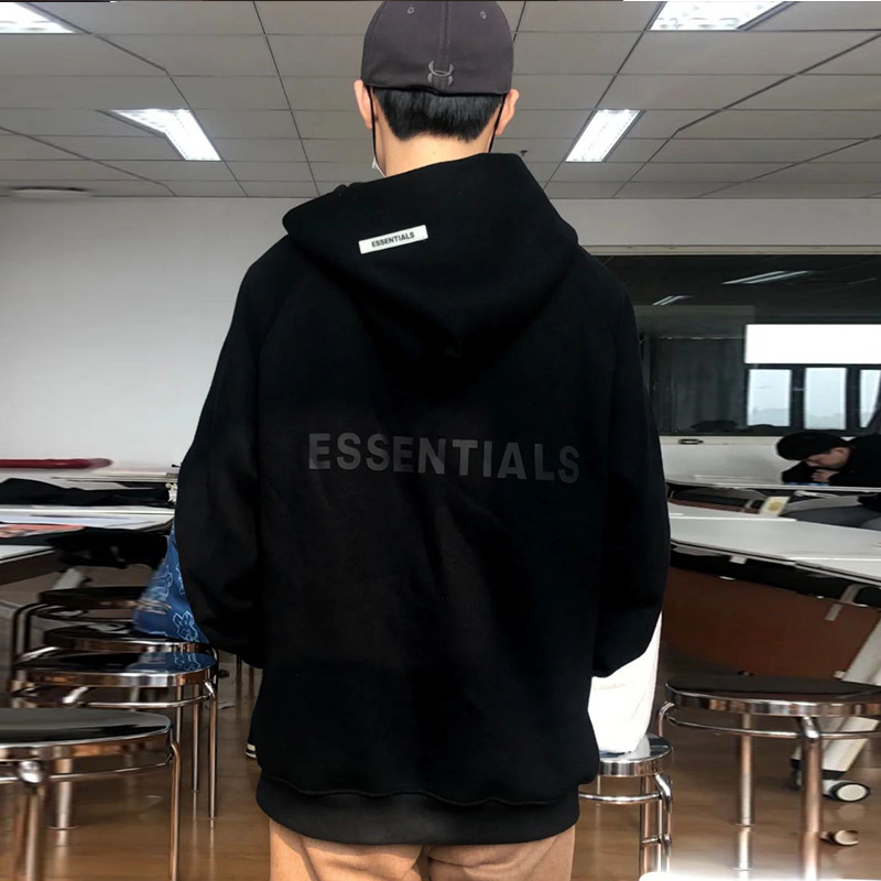New Multi-Line Essential High Street Loose Zipper Hooded Jacket Couple's Fleece Sweatshirt for Men