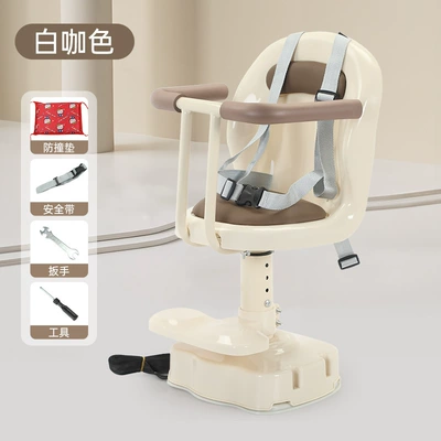 Brand new front child seat baby scooter battery car children's chair safety baby rotating lifting shock absorption cotton (Motorcycle child seat) - white-guardrail-model