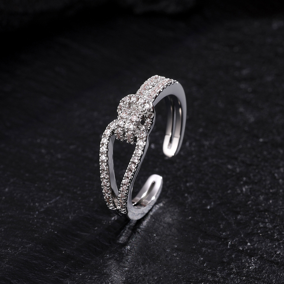Rakol set bracciale aperto e anello con zirconi per donna gioielli_voghion.com