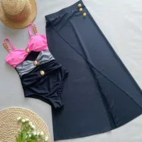 2024 Европейский и Американский AliExpress Сплошной купальник bikini Бикини Трансграничный Женский купальник Сексуальный купальник Набор женщин
