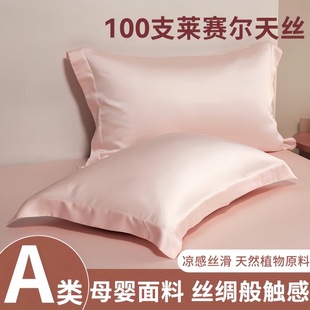 Cross-border Export Class A 100 Tencel Pillowcase Summer Cool Silk Beauty Pillowcase Solid Color Ice Silk Pillow Cover