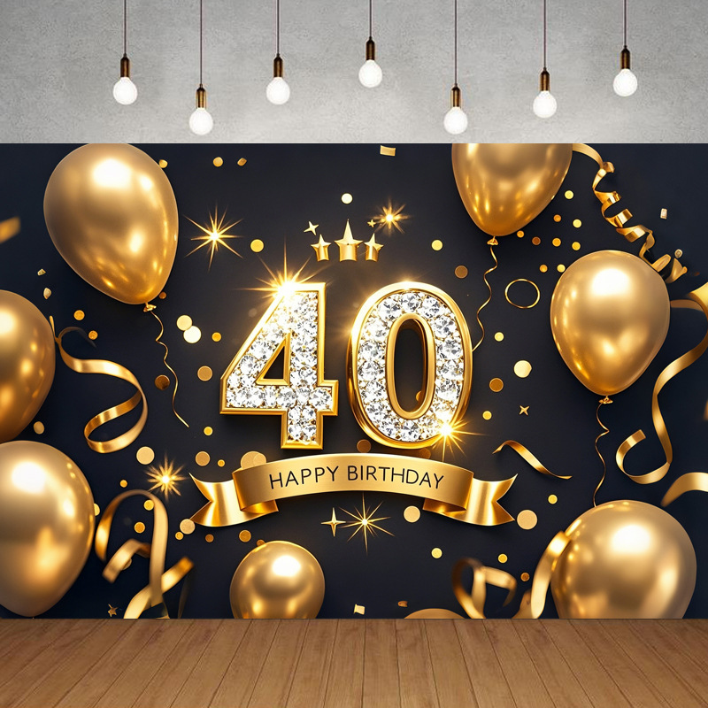 Nueva tela de fondo de feliz cumpleaños transfronteriza, carnaval de fiesta, serie principal de decoración de escenas, banner de cumpleaños